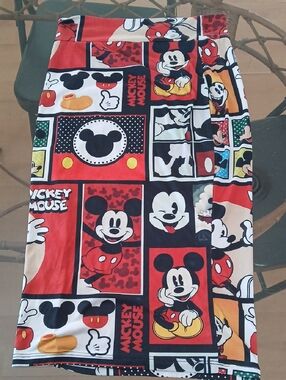 Mickey Mouse Panel Print Pencil Skirt - Red, Black, White